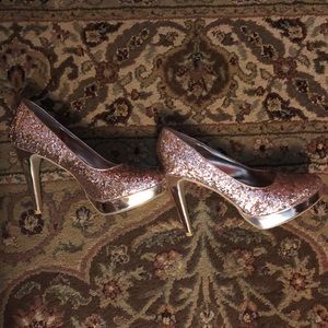Rose Gold Glitter Heels